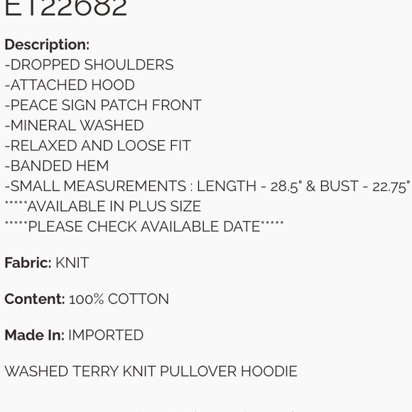 Easel Blue Peace Sign Hoodie - Picture 3 of 3